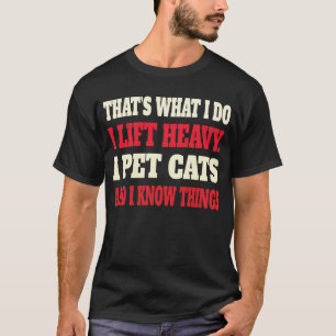 Funny Gym Workout Weightlifting Cat Animal T-Shirt