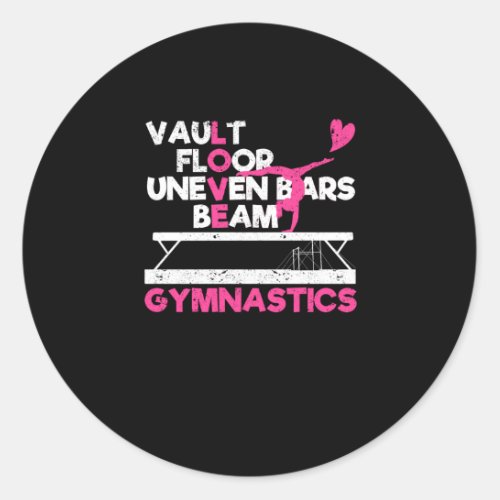 Funny gymnast lover vault floor classic round sticker