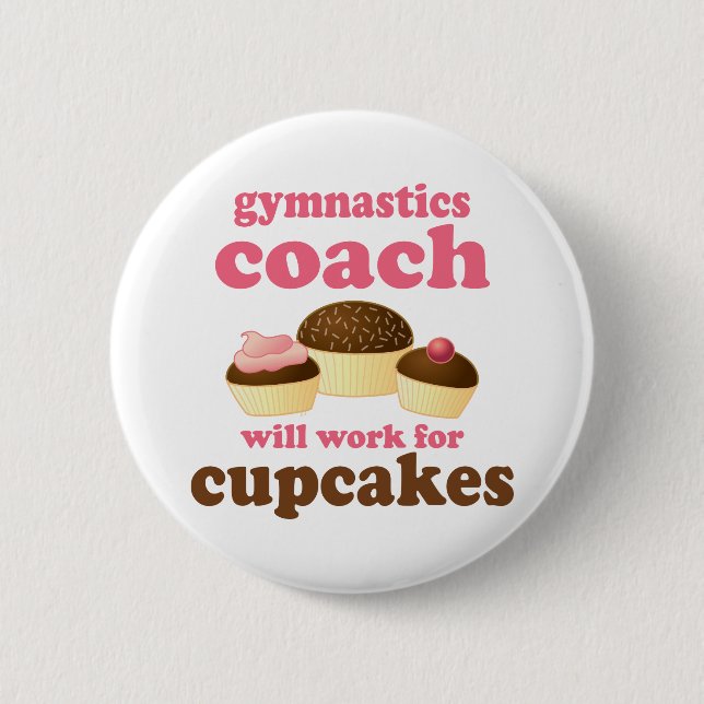 Funny Gymnastics Coach Button (Front)