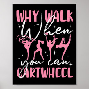 Funny Gymnastics Gymnast For Girls Women Cool Cart Poster