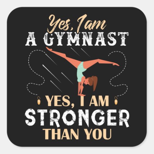 Funny Gymnastics Lover Gymnast Mom Tumbling Square Sticker