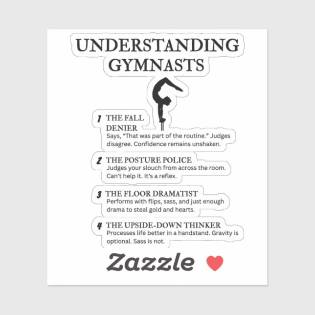 Funny Gymnastics Quotes for Fans & Athletes Sticker (Sheet)