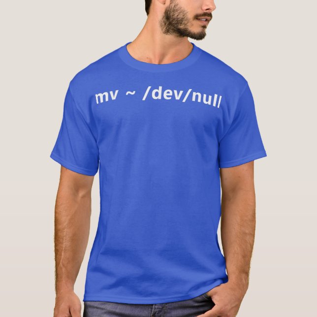 Funny Hacker Humor mv dev null Linu T-Shirt (Front)