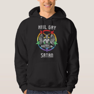 Funny Hail Gay Satan LGBT Goth Gay Pride Baphomet Hoodie