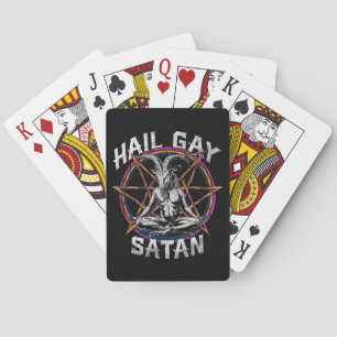 Funny Hail Gay Satan LGBT Goth Gay Pride Baphomet Poker Cards