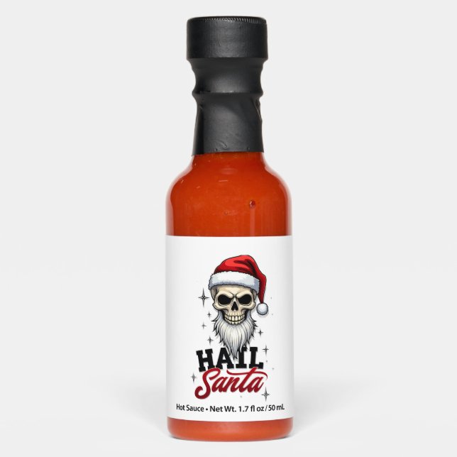Funny Hail Santa Claus Skull Skeleton Antichrist C Hot Sauces (Front)