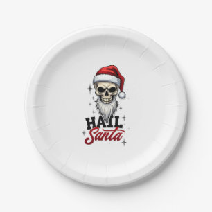 Funny Hail Santa Claus Skull Skeleton Antichrist C Paper Plates