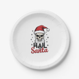 Funny Hail Santa Claus Skull Skeleton Antichrist C Paper Plates