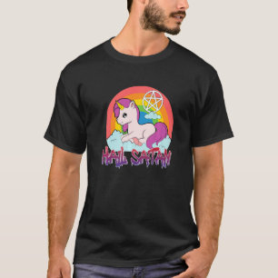 funny hail Satan unicorn text humour happy jo T-Shirt