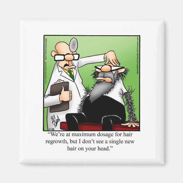 Funny Hair Regrowth Humor Magnet Gift (Front)