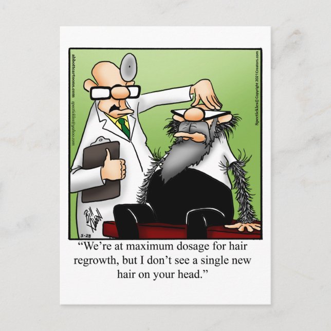 Funny Hair Regrowth Humor Postcard (Front)