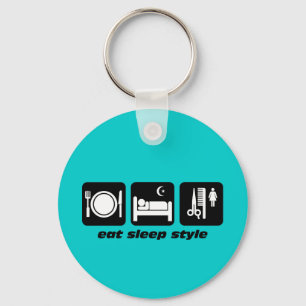 Funny hair stylist keychain