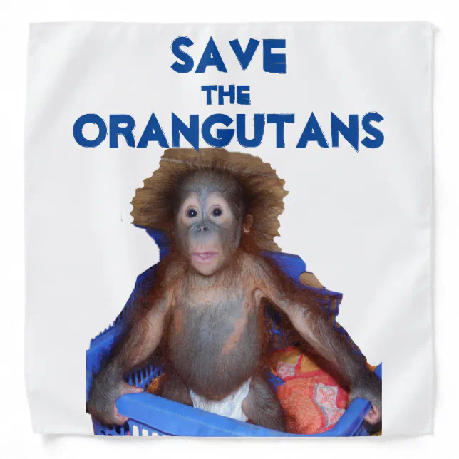 Funny Hairdo Baby Orangutan Bandana | Zazzle