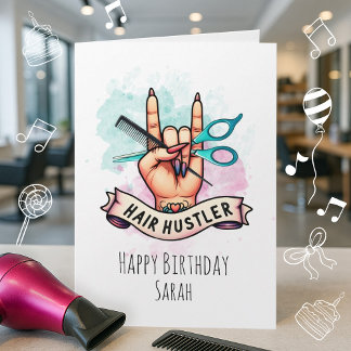 Funny Hairdresser Birthday Card for Beautician