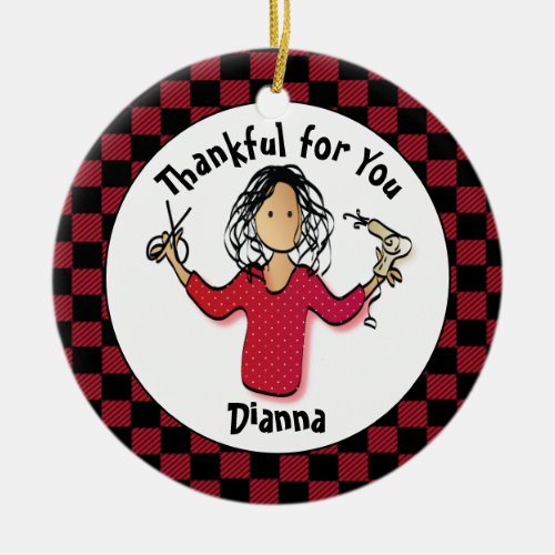 Funny Hairdresser Gift _ Thank You Beautician Idea Ceramic Ornament