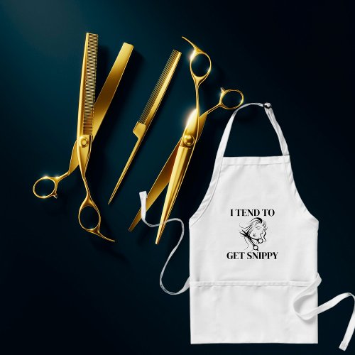 Funny Hairdresser Quote With Face And Scissor Adult Apron