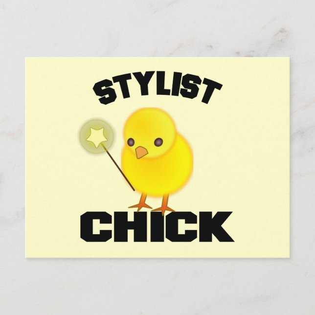 Funny Hairstylist Chick Postcard (Front)