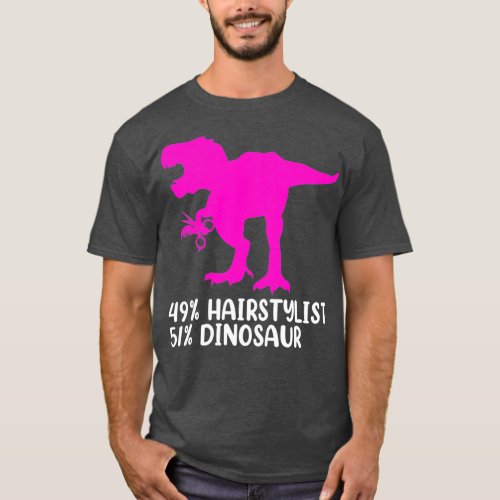 Funny Hairstylist Dinosaur Hairdresser T_Shirt