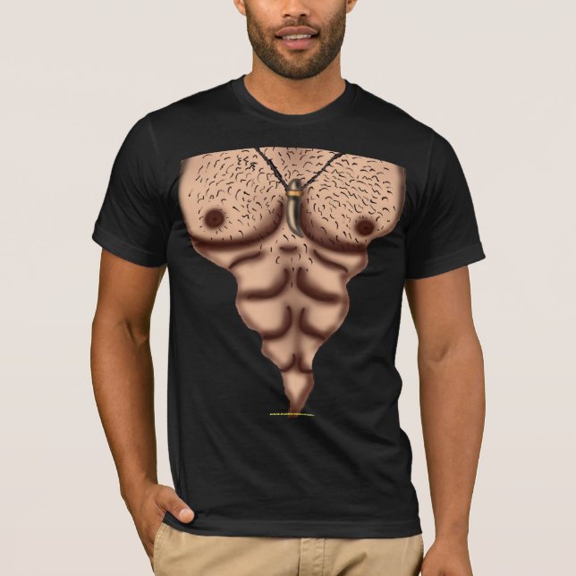 Funny hairy chest gym t-shirt design (Front)