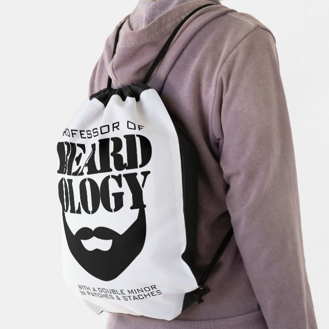 Funny Hairy Professor of Beardology Drawstring Bag (Insitu)