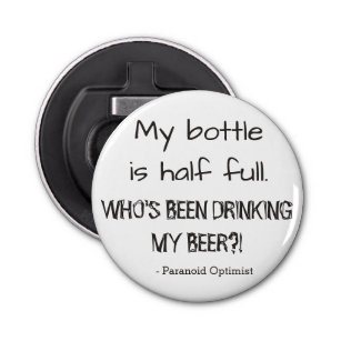 A closeup shot of bottle openers with funny beer quotes Stock