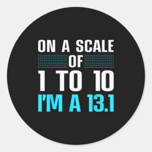 Funny Half Marathon Art For Men Women 13.1 Maratho Classic Round Sticker