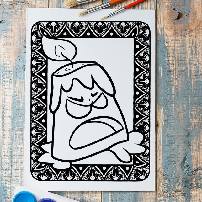 Funny Halloween Angry Candle Coloring Page Poster (Creator Uploaded)