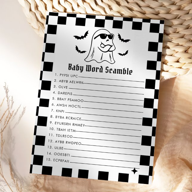  Funny Halloween Baby Word Scamble Game Card (Creator Uploaded)
