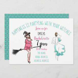 FUNNY Halloween Bachelorette Party Invites Witches