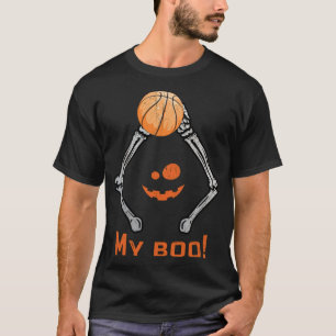 Funny Halloween Basketball Skeleton Pumpkin americ T-Shirt