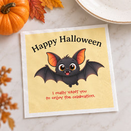 Funny Halloween Bat Custom Napkins