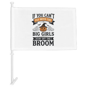 Funny Halloween Big Girls Broom Vintage Shirt Desi Car Flag