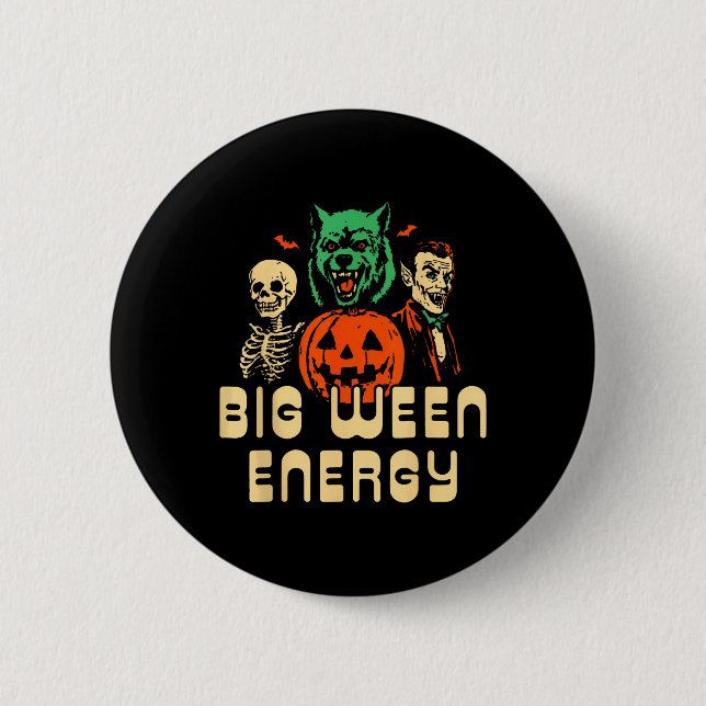 Funny Halloween Big Ween Energy Uni  Button (Front)