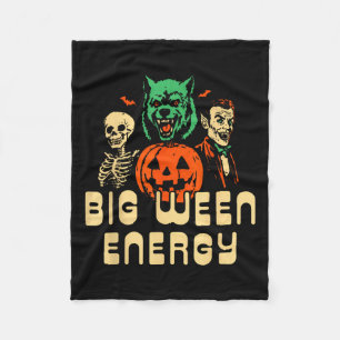 Funny Halloween Big Ween Energy Uni Fleece Blanket