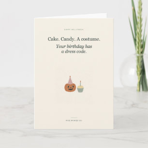 Funny Halloween Birthday Pumpkin Costume Dress Cod Card