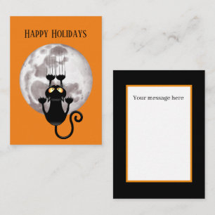 funny Halloween black cat kids Note Card