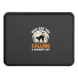 Funny Halloween Black Cat Scaredy Cat Vector Desig Hitch Cover