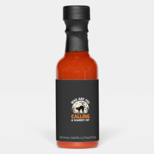 Funny Halloween Black Cat Scaredy Cat Vector Desig Hot Sauces
