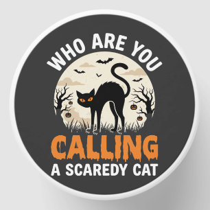 Funny Halloween Black Cat Scaredy Cat Vector Desig Mini Candle Favors