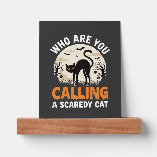 Funny Halloween Black Cat Scaredy Cat Vector Desig Picture Ledge