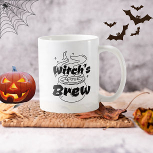 Funny Halloween Black Witch Cauldron Brew Coffee Mug