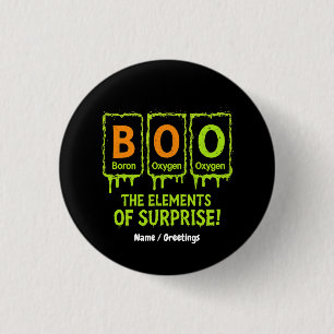 Funny Halloween Boo Elements Science Surprise Gift Button