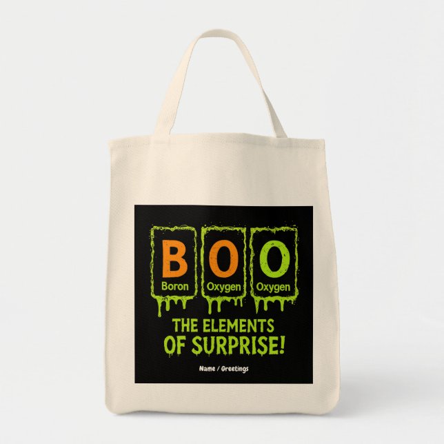 Funny Halloween Boo Elements Science Surprise Gift Tote Bag (Front)
