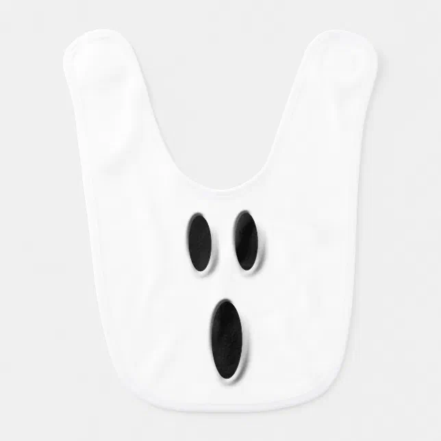 Funny Halloween Boo Ghost Face Baby Bib | Zazzle