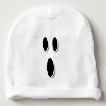 Funny Halloween Boo Ghost Face Baby Hat by macdesigns1 at Zazzle