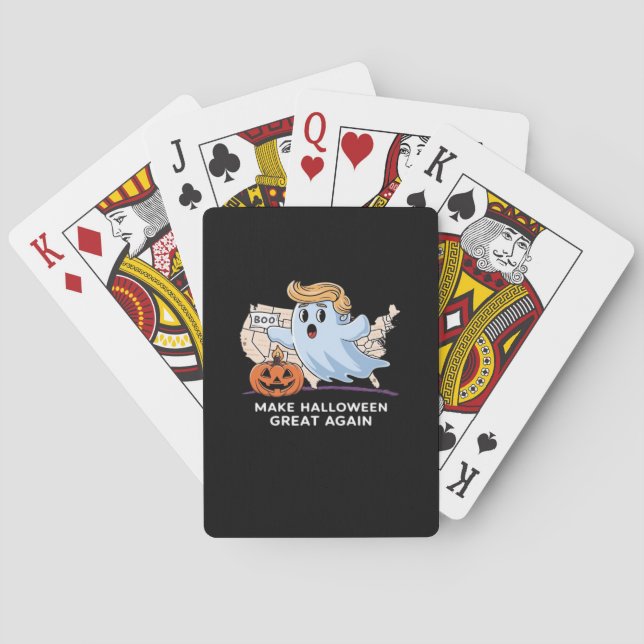 Funny Halloween Boo, Pumpkin Trumpkin, Make Hallow Poker Cards (Back)