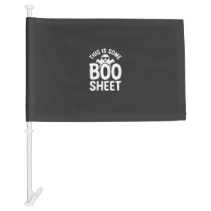 Funny Halloween Boo Sheet Ghost Design_1 Car Flag