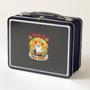 Funny Halloween Boo Sheet Ghost Graveyard Metal Lunch Box