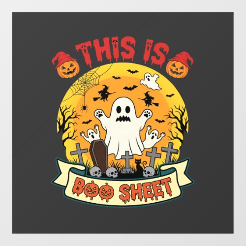 Funny Halloween Boo Sheet Ghost Graveyard Window Cling