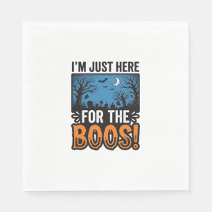 Funny Halloween Boos Vintage Ghost T-Shirt Design_ Napkins